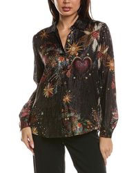 Tahari - The Madeline Lurex Stripe Blouse - Lyst