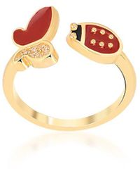 Gabi Rielle - Shining Moment 14k Over Silver Cz Lady Rouge Adjustable Ring - Lyst
