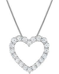 Lab Grown Diamonds - 14K 1.00 Ct. Tw. Lab-Grown Diamond Heart Pendant - Lyst