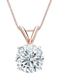 Sabrina Designs Lab Grown Diamonds - 14K Rose 2.50 Ct. Tw. Lab-Grown Diamond Solitaire Necklace - Lyst