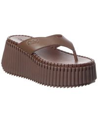 Chloé - Nama Leather Wedge Slide - Lyst
