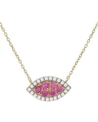 Gemstones - 0.33 Ct. Tw. Diamond & Sapphire 14K Necklace - Lyst