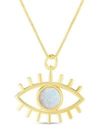 Sphera Milano - 14k Over Silver White Opal Evil Eye Necklace - Lyst