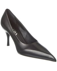 Prada - Leather Pointy-Toe Pump - Lyst