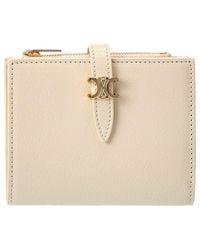 Celine - Triomphe Leather Compact Wallet - Lyst