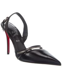 Christian Louboutin - Slingyzip 100 Leather Slingback Pump - Lyst