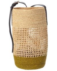 KHAITE - Billie Small Raffia & Leather Bucket Bag - Lyst