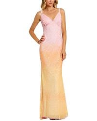 Mac Duggal - Sequin Spaghetti Strap Cowl Back Mermaid Gown - Lyst