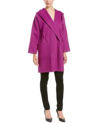 Max Mara Maxmara Necton Wool-blend Coat - Purple