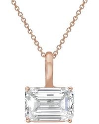 Diana M. Jewels - Diana M. 14K Rose 10.00 Ct. Tw. Lab-Grown Diamond Solitaire Pendant - Lyst
