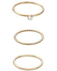 Adornia - 18K Plated Stainless Steel Cz Tarnish-Resistant 3-Ring Ring Set - Lyst
