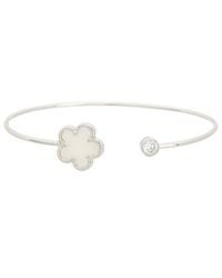 Juvell - 18K Plated Pearl Cz Cuff Bangle Bracelet - Lyst