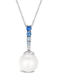 Le Vian - Le Vian Tranquility 14K 0.30 Ct. Tw. Pearl & 10-11Mm Pearl Pendant Necklace - Lyst