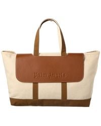 Palm Angels - Cabas Canvas & Leather Tote - Lyst