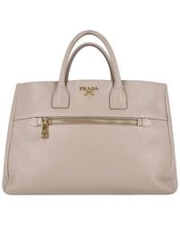 Prada - Vitello Daino Leather Handbag (Authentic Pre-Loved) - Lyst