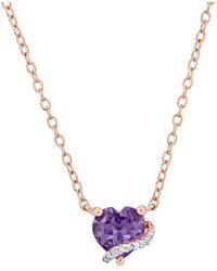 Rina Limor - Rose Over 0.56 Ct. Tw. Diamond & Amethyst Pendant - Lyst