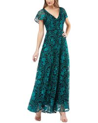 Carmen Marc Valvo V Front Illusion Back Gown - Green