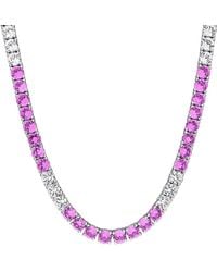 Rina Limor - 30.24 Ct. Tw. Lab-Grown And Sapphire Tennis Necklace - Lyst