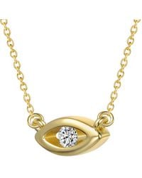 Rachel Glauber - 14K Diamond Cz Chain Necklace - Lyst