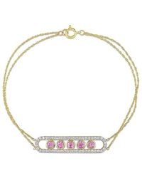 Rina Limor - 10k 1.07 Ct. Tw. Diamond & Pink Sapphire Bracelet - Lyst
