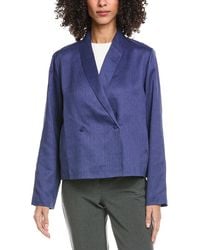 Eileen Fisher - Shawl Collar Linen & Silk-Blend Jacket - Lyst