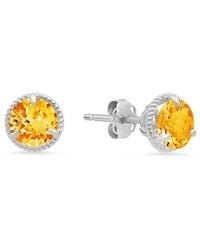 MaxColor - 14K 1.30 Ct. Tw. Citrine Halo Studs - Lyst