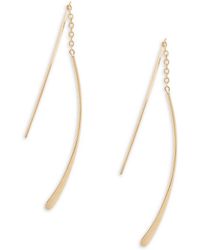 Bloomingdale's 14k Yellow Gold Small Double Wire Dangle Earrings - Metallic