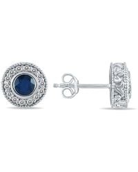 Gem Spark - 14K 0.76 Ct. Tw. Diamond & Sapphire Earrings - Lyst