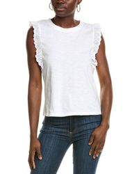 Vince Camuto - Eyelet Ruffle Tank - Lyst