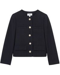 Reiss - Nola Cropped Wool Jacket - Lyst