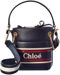Chloé Roy Small Leather Bucket Bag - Blue