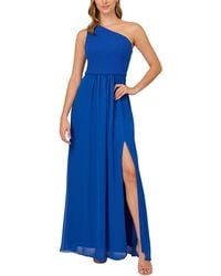Adrianna Papell - One Shoulder Solid Maxi Dress - Lyst