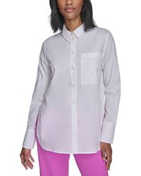 Halston - Long Sleeve Button Down Blouse - Lyst