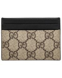 Gucci - Gg Supreme Canvas & Leather Card Case - Lyst