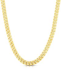 Italian Silver - 14k Over Miami Cuban Chain Necklace - Lyst