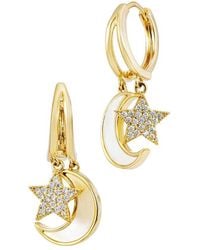 Savvy Cie - 14K Plated Pearl Cz Drop Earrings - Lyst