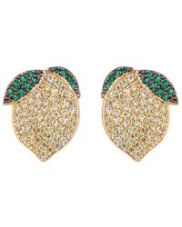 Eye Candy LA - Luxe Collection Lemon Cubic Zirconia Crystal Stud Earrings - Lyst