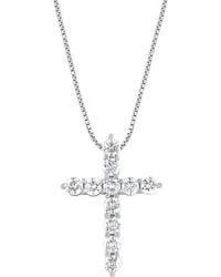 Lab Grown Diamonds - 14K 1.00 Ct. Tw. Lab Grown Diamond Cross Pendant - Lyst