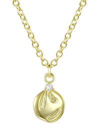 Rachel Glauber 14k Plated Cz Pendant Necklace - Metallic