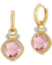 Reiss - 14k 4.14 Ct. Tw. Diamond & Rose Quartz Earrings - Lyst