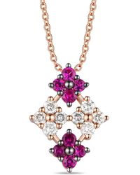 Le Vian - Le Vian Passion Ruby 14K Rose 0.56 Ct. Tw. Diamond & Ruby Pendant Necklace - Lyst
