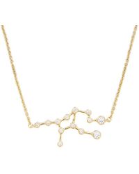 Sterling Forever - When Stars Align Constellation Sign 14K Plated Cz Necklace - Lyst