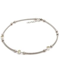 Gemstones - Steel 2.80 Ct. Tw. Diamond & Lemon Quartz Necklace - Lyst