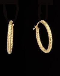 Italian Gold - 14k Twist Oval Hoops - Lyst
