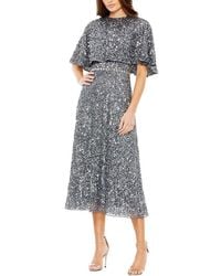Mac Duggal - Cape High Neck Midi Dress - Lyst