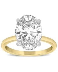 Lab Grown Diamonds - 18K Two-Tone 4.15 Ct. Tw. Lab-Grown Diamond Solitaire Ring - Lyst