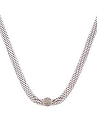 Meshmerise - 18k Gold Vermeil 0.06 Ct. Tw. Diamond Mesh Choker Necklace - Lyst