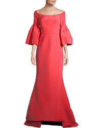 Carolina Herrera Off-the-shoulder Silk Gown - Red
