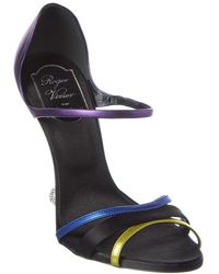 Roger Vivier - Satin & Leather Sandal - Lyst