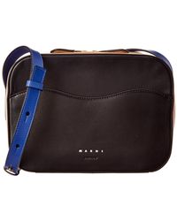 Marni Shell Box Bag Leather Crossbody - Black